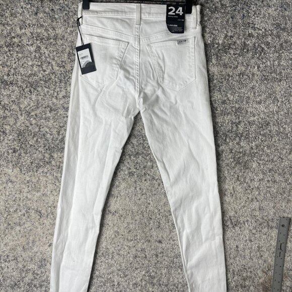Joe's Jeans Jeans Womens 24 White Skinny Ankle Flawless Raw Hem Stretch A51SKNAU - Picture 7 of 8